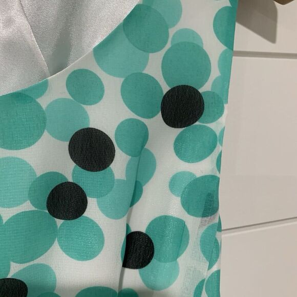 Pendleton | Dress Midi Polka Dot Fit and Flare Lined Tie Waist- Size 14 Petite - Picture 5 of 8